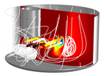 Simulation of heating elements in a boiler