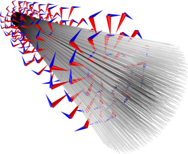 Relativistic Diverging Electron Beam