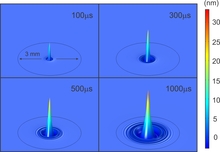 Radiation Force Effect at the Dielectric Water-Air Interface