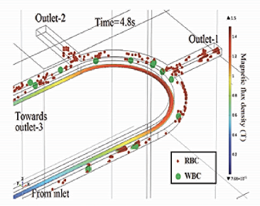 Simulation Of Microfluidic Blood Cells Micro-Separator