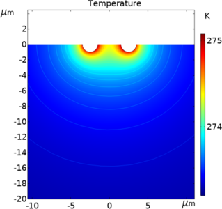 Time-dependent temperature response in bulk materials from two heat sources